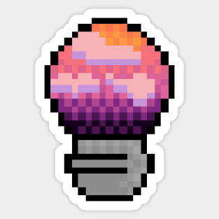 Sunrise Light Bulb Pixel Art Sticker